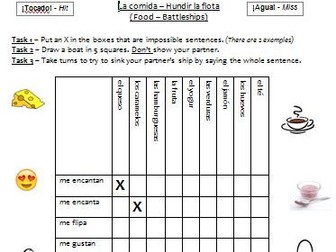 Food Battleships Spanish (La comida)