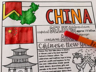 China Colouring and information sheet