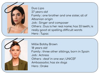 Celebrity Role Play Cards