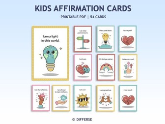 54 Affirmation Cards | Positive Daily Affirmation | Motivation Cards | Build Confidence