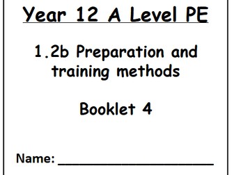 OCR A Level PE - Preparation and Training Methods Work Booklets