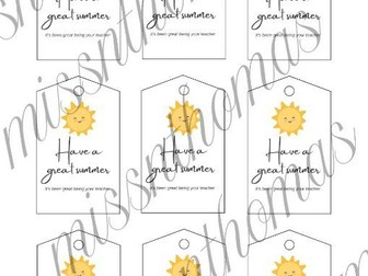 Summer tags from teacher to student
