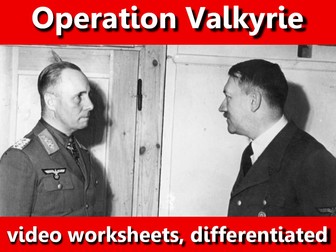 Operation Valkyrie: video worksheets, differentiated.