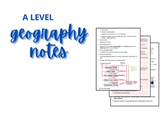 AS and A level Geography Notes Bundle