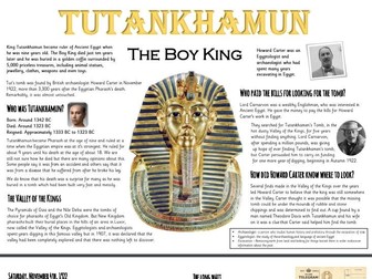 Tutankhamun fact file - WAGOLL