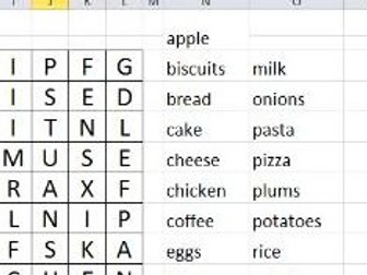 German wordsearch with food and drink vocab