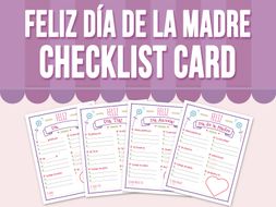 Feliz Día de la Madre - Checklist Card