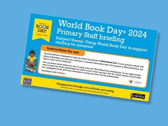 World Book Day 2024 Primary Staff Briefing