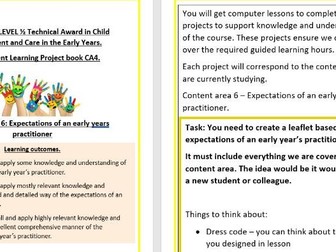 CACHE Childcare - content area 6 - independent booklet