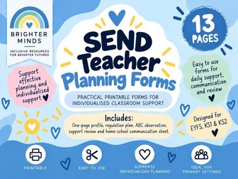 SEND Teacher Planning Forms | SENCO Support, Pupil Profiles & SEND Record Templates