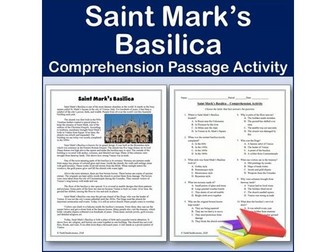 Saint Mark's Basilica | International Landmarks Reading Comp Passage & Activity