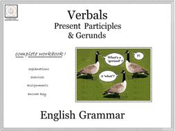 English Grammar: Present Participles & Gerunds (B&W)