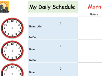 Daily Visual Schedules / Timetables for Kids, Distance learning, homeschooling