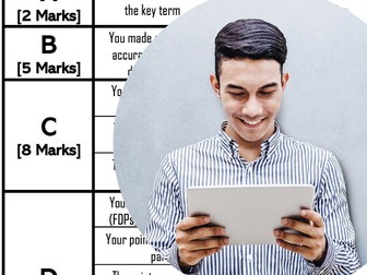 EDUCAS WJEC Exam Marking Feedback Sheet