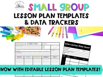 Intervention or Small Group Lesson Planning Templates & Data Tracking Tools: I Can Statements