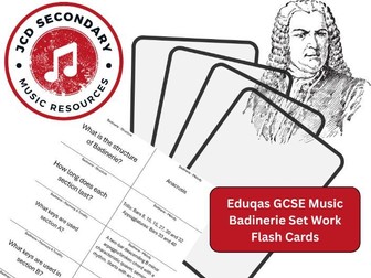 Eduqas GCE Music - Badinerie Flash Cards