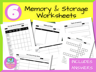 Memory and Storage Worksheets