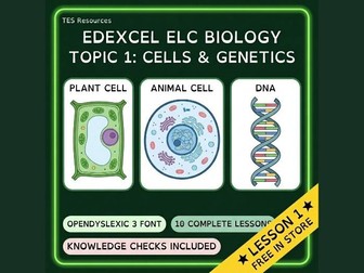 Edexcel ELC Biology Topic 1A - Cells, genetics, inheritance and modification