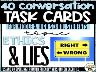 Conversation Starter Cards | Ethics and lies | Social Skills for Middle&High