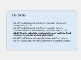 Resistance Lesson for T-Level Science Technical Qualification (section B1.47)