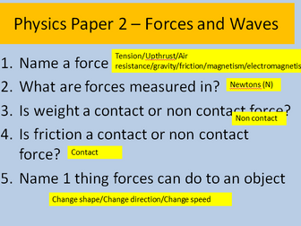 AQA Triology Physics Paper 2 Forces and Waves Revision