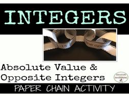 Absolute Value and Opposite Integers Paper Chain Activity