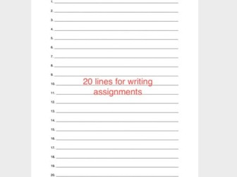 Lines for Writing (1-20)