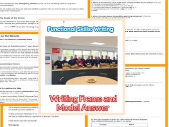Functional Skills: Level 2 - Writing Frame, Model Answers and Reading Paper