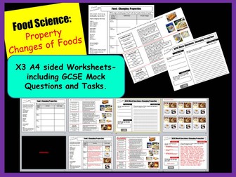 KS3/KS4 Food Cover Work/Cover Lesson: Changing Properties of Food
