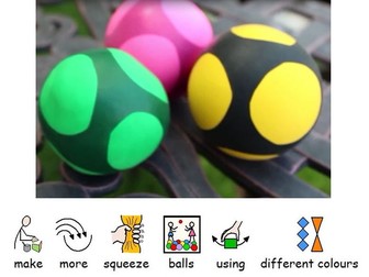 How to make squishy sensory squeeze stress balls from balloons and flour.  Videos and instructions