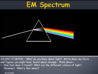 AQA Trilogy Science 9-1 EM Spectrum and Uses Differentiated lesson with LP.