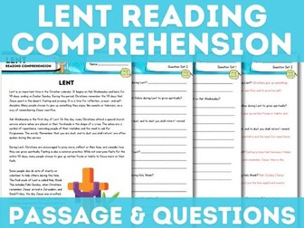 Religious Education: Lent Reading Passage and Questions