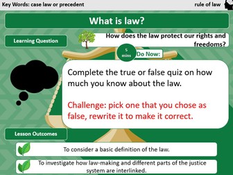 Edexcel Citizenship Theme C How the law works