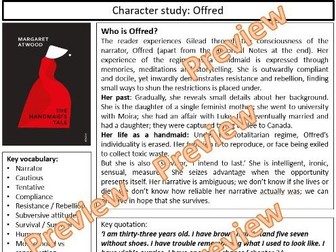 Handmaid's Tale Character Knowledge Organiser: Offred