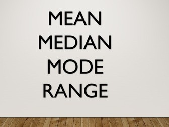 Mean, Median, Mode, Range PPT Demo.