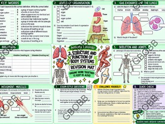 Activate 1 Biology 2 Structure and Function of body systems Revision Mat