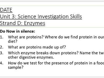 Applied Science BTEC Unit 3: Enzymes