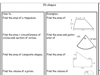 2d and 3d shape overview