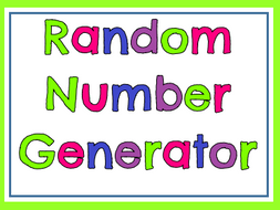 Random Number Generator 1 100 Colour Version Teaching Resources