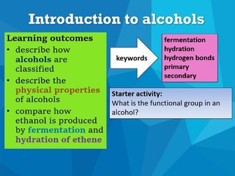 Y12 Chemistry - Alcohols introduction