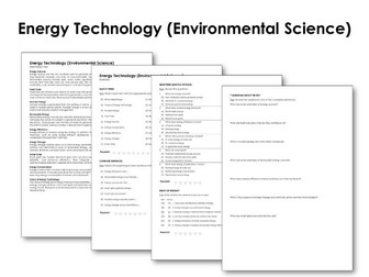 Energy Technology (Environmental Science)