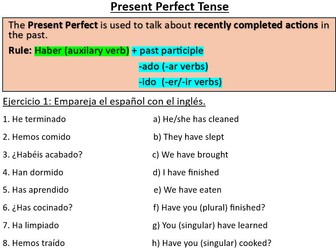 Present Perfect Tense Worksheet 1