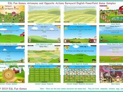 Antonyms and Opposite Actions Barnyard English PowerPoint Game