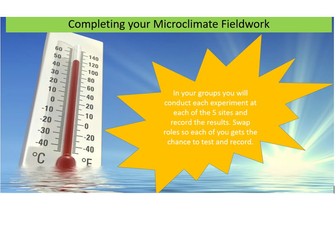 Micro-climate fieldwork and write up 5 lessons + homework