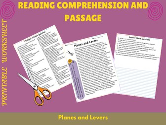 Exploring Planes and Levers: Engaging Reading Passage with Questions