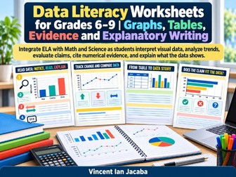 Data Literacy Worksheets Grades 6–9 | Graphs, Tables, Evidence & Data Analysis