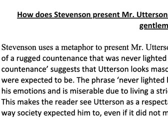 Jekyll and Utterson model essays for lower prior attaining students