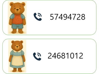 Goldilocks and the Three Bears- characters phone numbers
