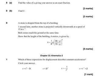 A Level Maths (Mechanics) - Practice Questions