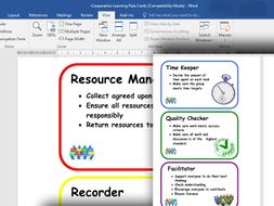 Cooperative Learning Team Roles Cards, Staff Presentation, Guide And 8 Lesson Ideas